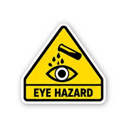 Yellow Test Tube Eye Triangle Label Vinyl Decal Stickers