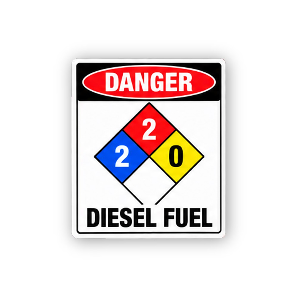 Black Danger Diesel Fuel Number Portrait Vinyl Decal Stickers