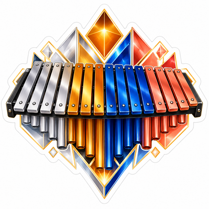 Glockenspiel Colored Crystal Glow Vinyl Decal Stickers