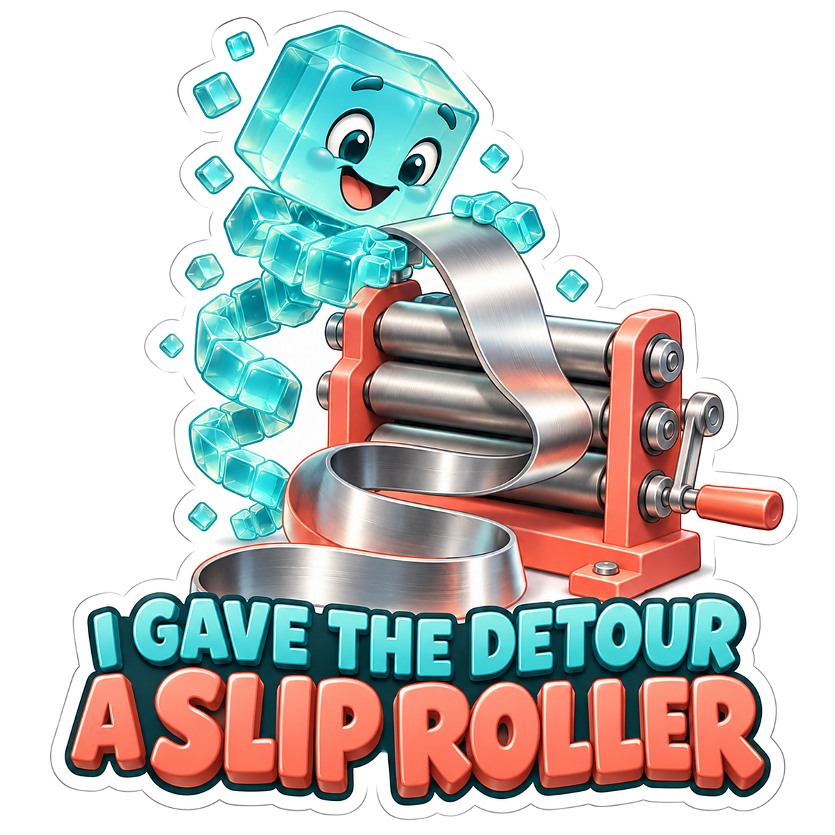Teal Crystal Character Rolling Silver Strip Vinyl Decal Stickers