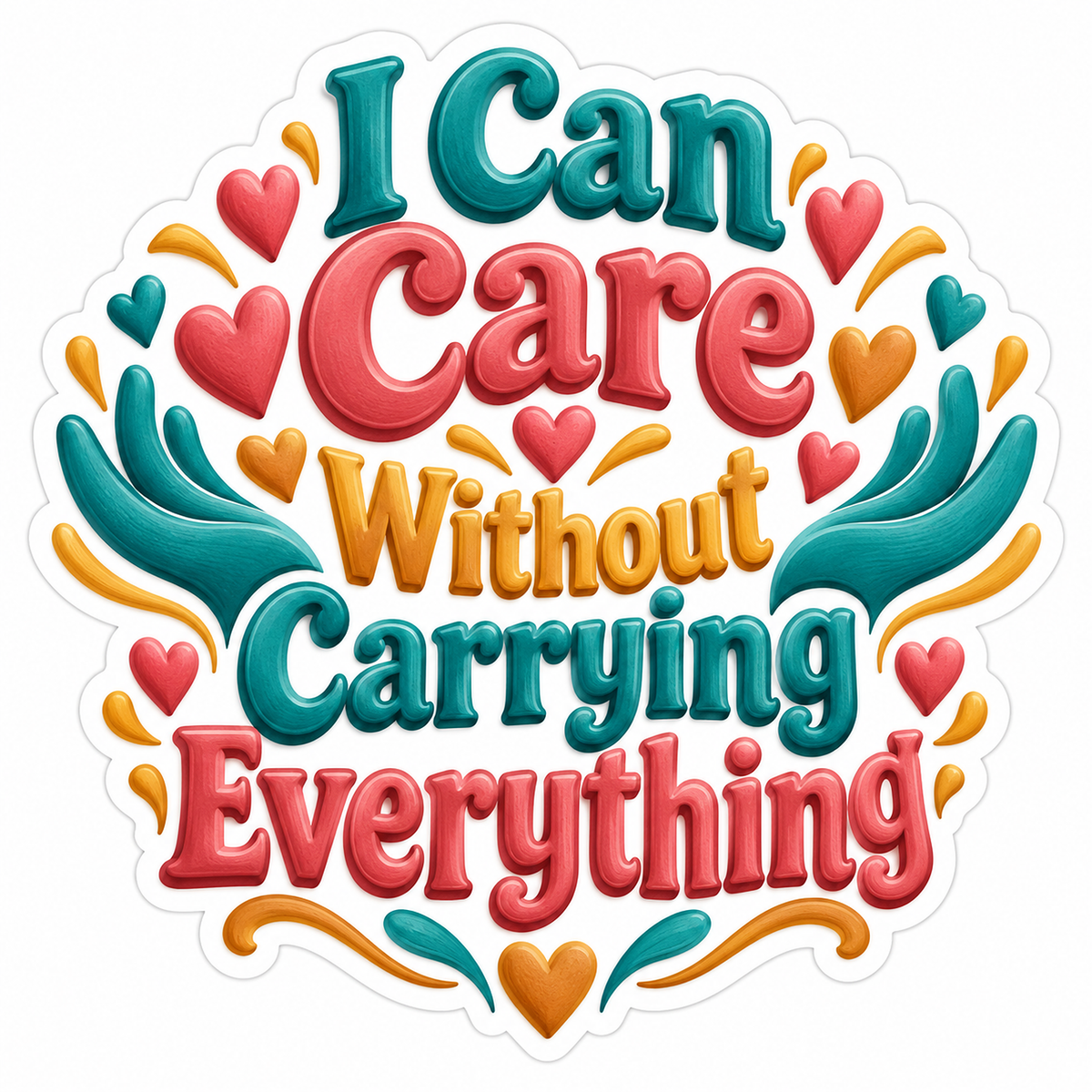 I Can Care Without Carrying Everything Quote Vinyl Decal Stickers