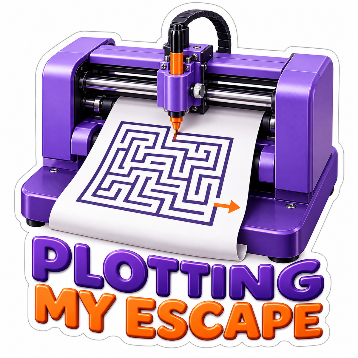 Purple Plotter Maze Escape Quote Art Vinyl Decal Stickers
