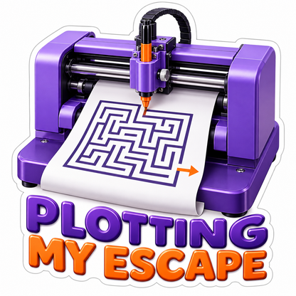Purple Plotter Maze Escape Quote Art Vinyl Decal Stickers
