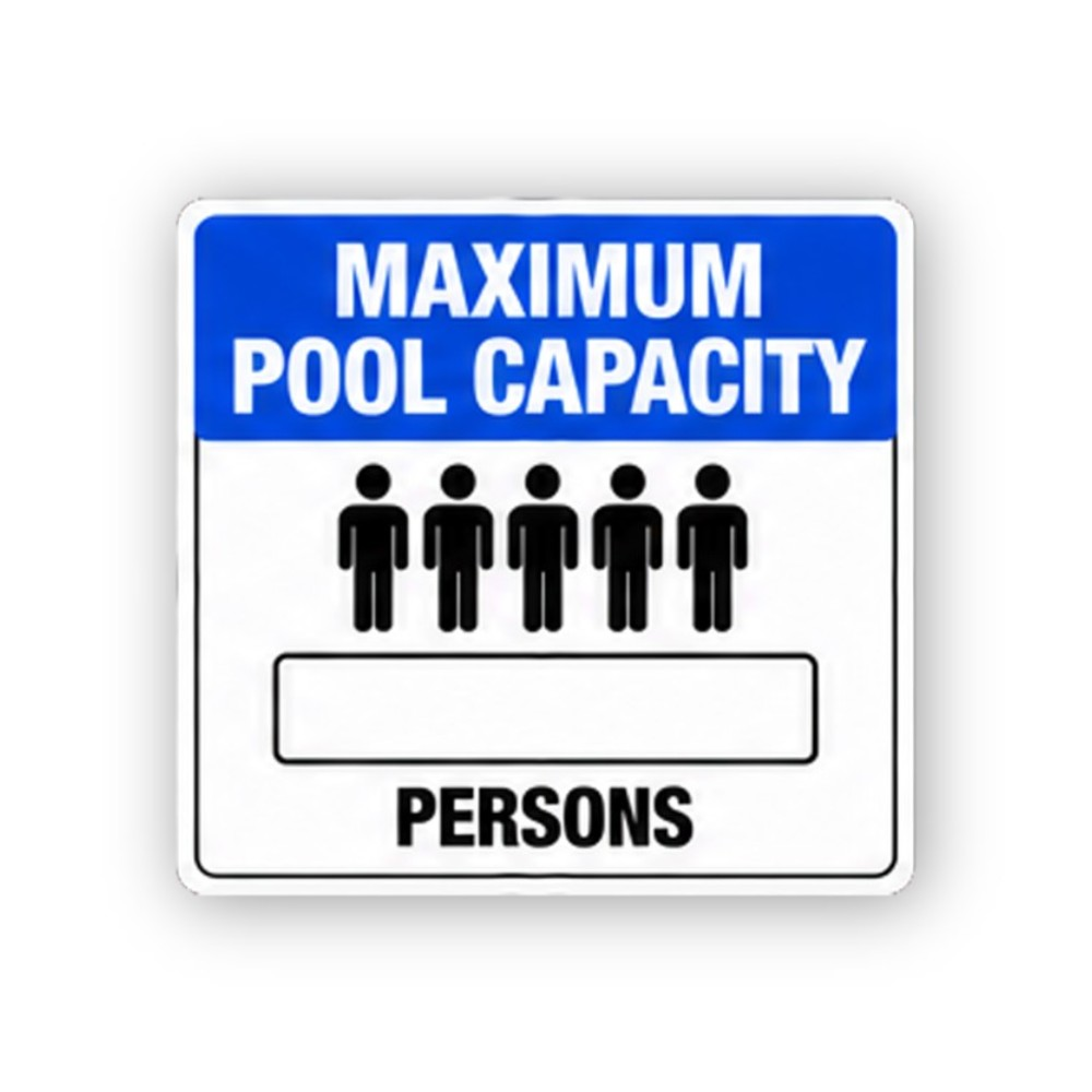 Blue Pool Capacity Five Figures Panel Vinyl Decal Stickers
