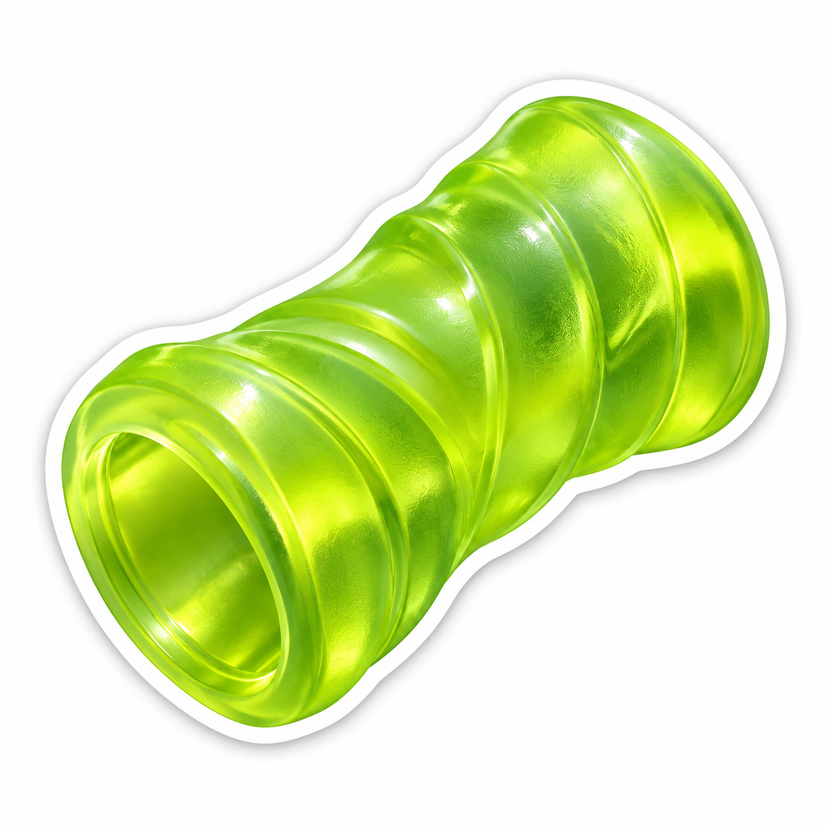 Clear Lime Green Ribbed Hollow Tube Vinyl Decal Stickers