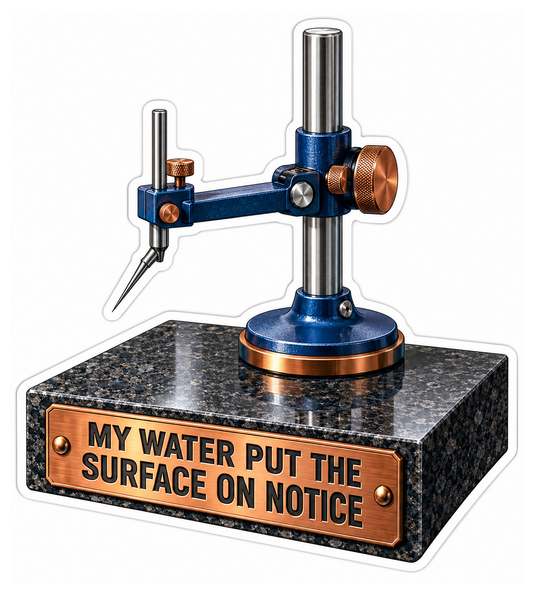 Blue Surface Gauge Granite Base Quote Art Vinyl Decal Stickers