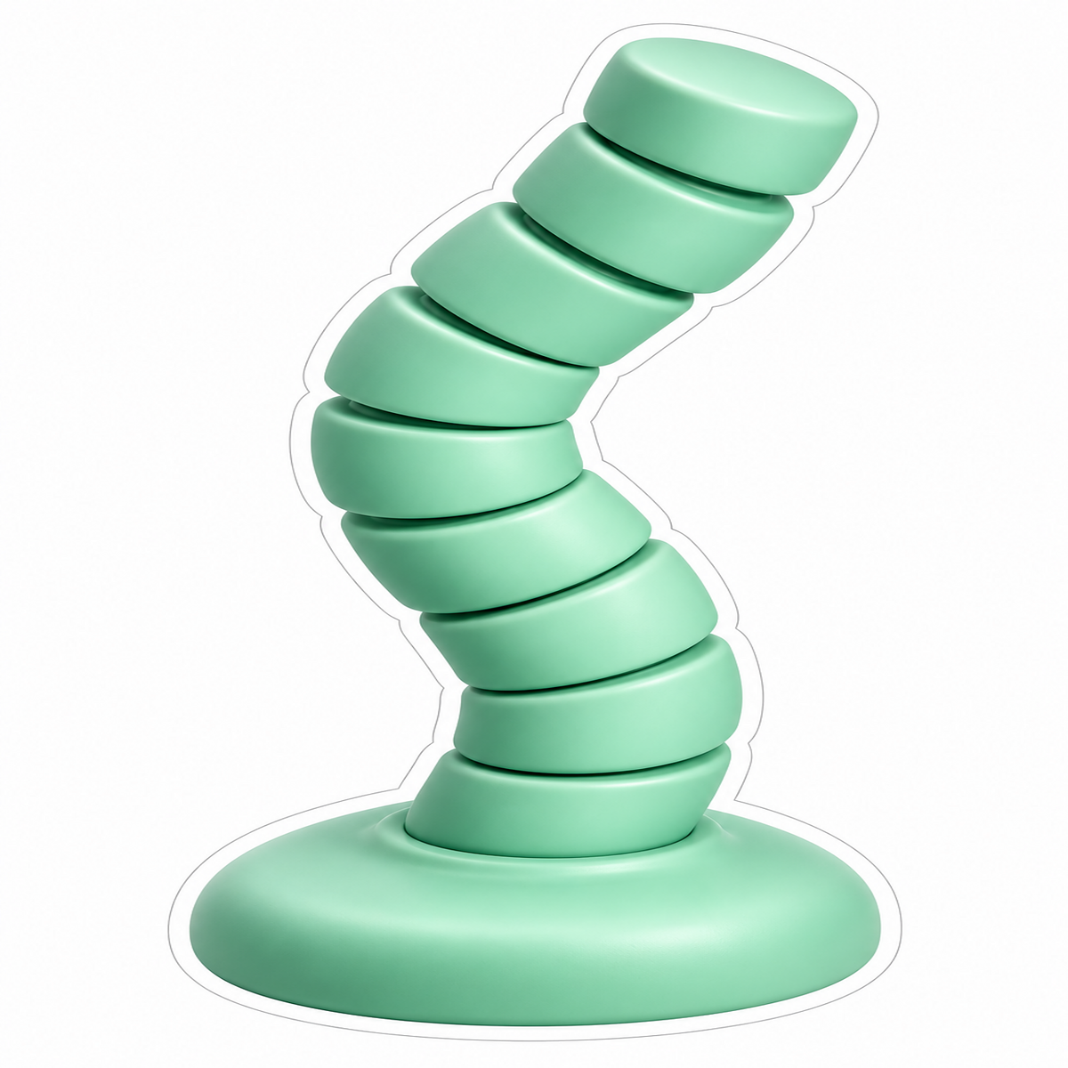 Mint Green Curved Segmented Column Vinyl Decal Stickers