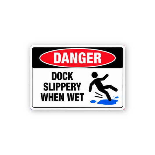Black Red Slippery Dock Puddle Wide Panel Vinyl Decal Stickers