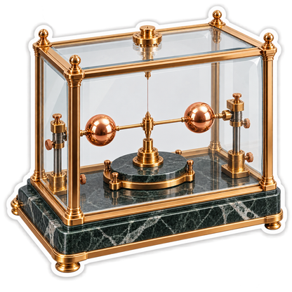Copper Ball Balance inside Clear Glass Case Vinyl Decal Stickers