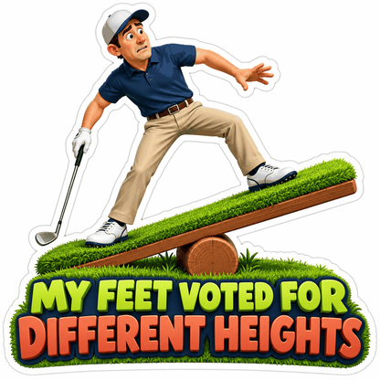 Golfer Balancing Grassy Seesaw Quote Art Vinyl Decal Stickers