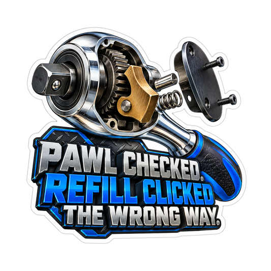 Silver Ratchet Pawl Funny Quote Art Vinyl Decal Stickers