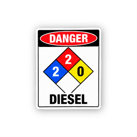 Black Danger Diesel Number Diamond Panel Vinyl Decal Stickers