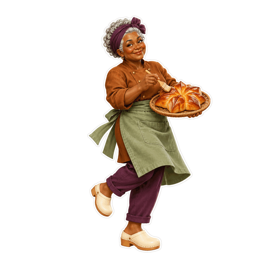 Holiday Baker Holding Star Pastry Vinyl Decal Stickers