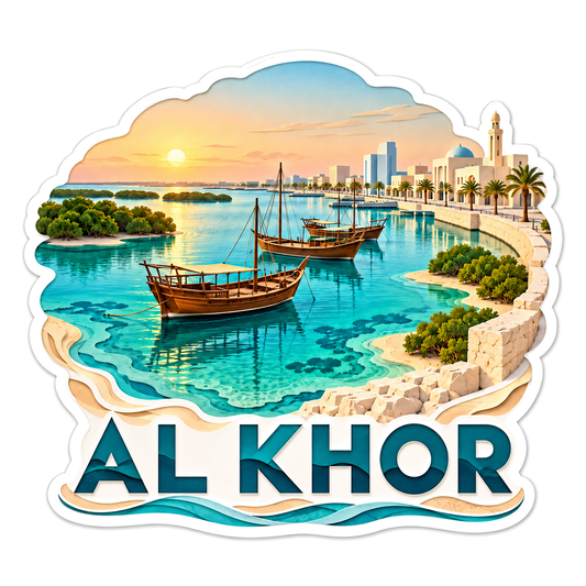 Al Khor Harbor Boats Travel Art Vinyl Decal Stickers