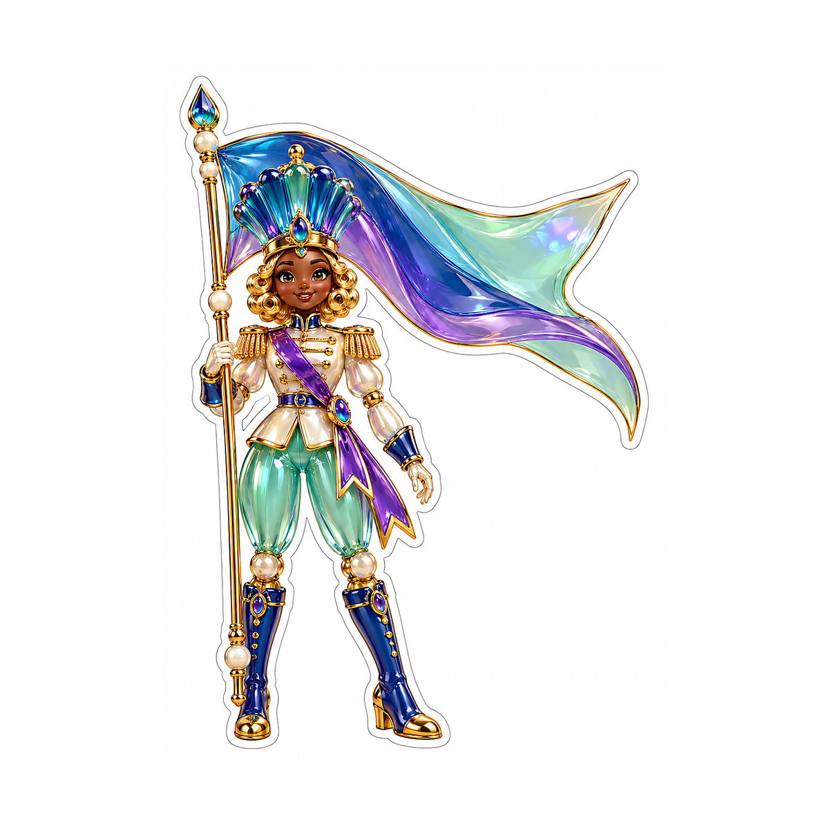 Rainbow Flag Toy Soldier in Blue Boots Vinyl Decal Stickers