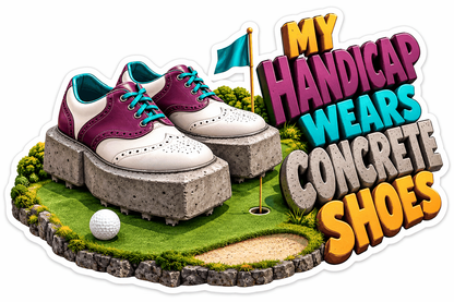 Purple Golf Shoes with Concrete Soles Art Vinyl Decal Stickers