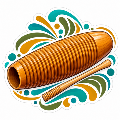Golden Guiro Teal Green Swirl Art Vinyl Decal Stickers