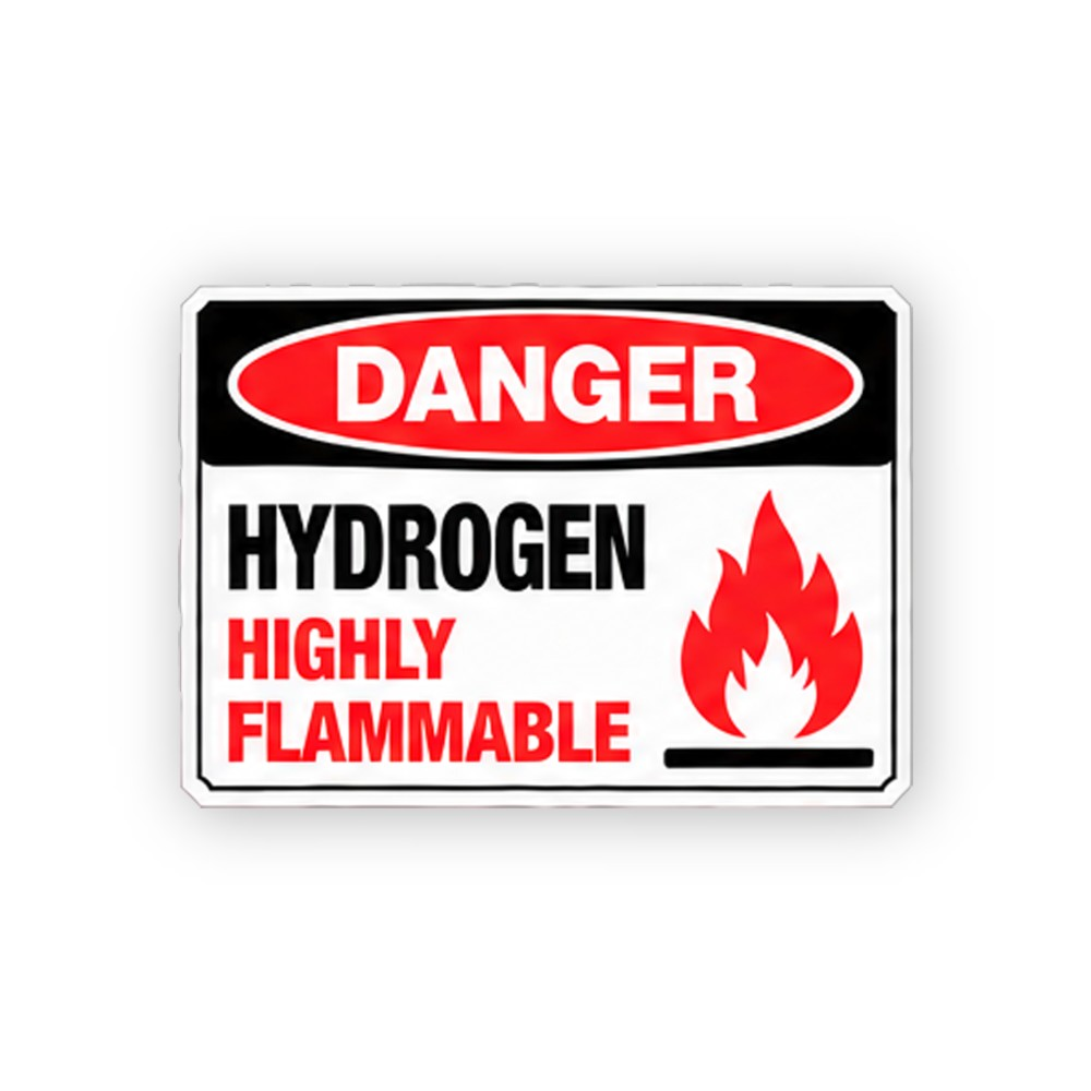 Red Hydrogen Highly Flammable Flame Panel Vinyl Decal Stickers