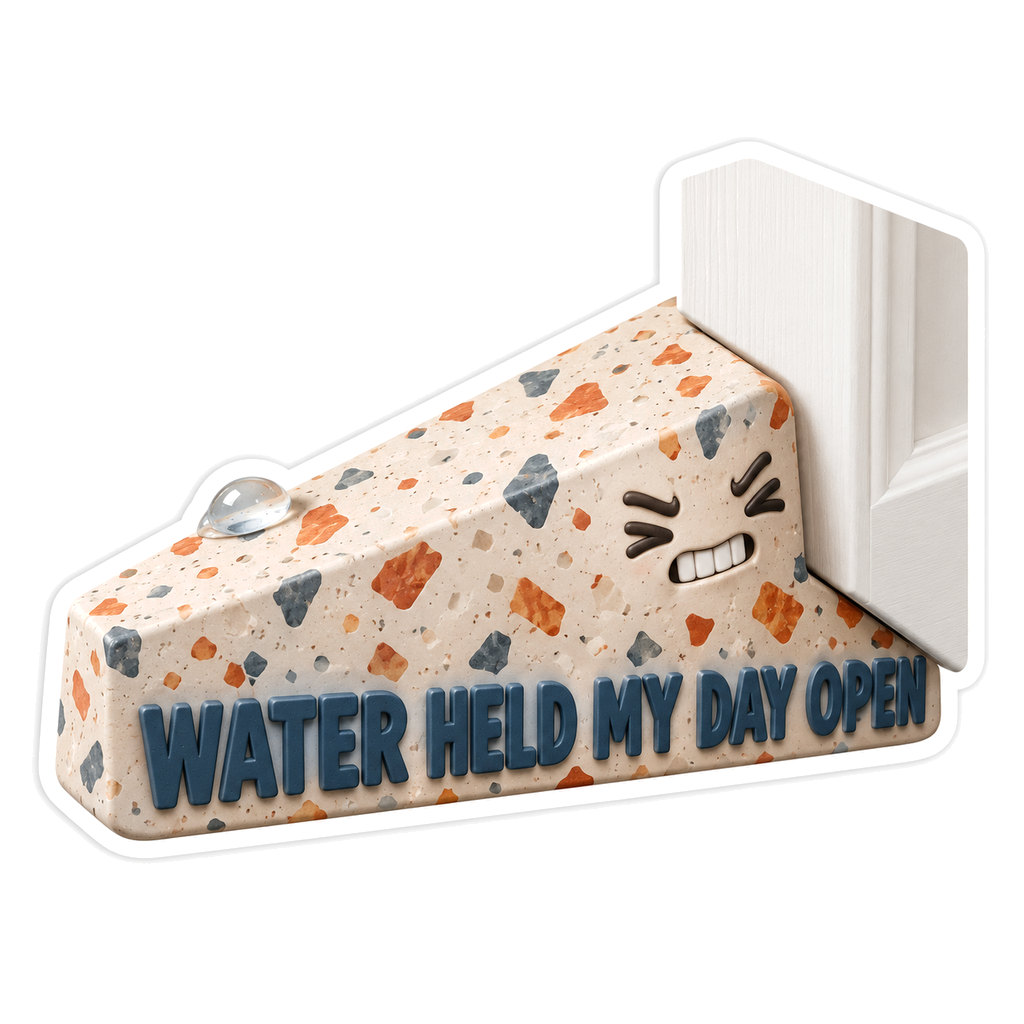 Speckled Door Wedge With Water Quote Art Vinyl Decal Stickers