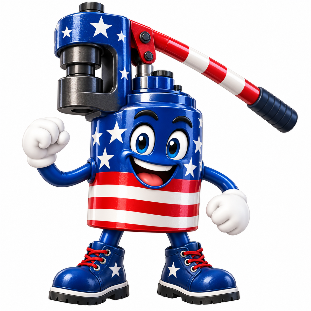 Patriotic Hydraulic Punch Tool Mascot Vinyl Decal Stickers