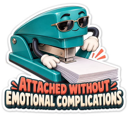 Teal Stapler Wearing Dark Sunglasses Vinyl Decal Stickers