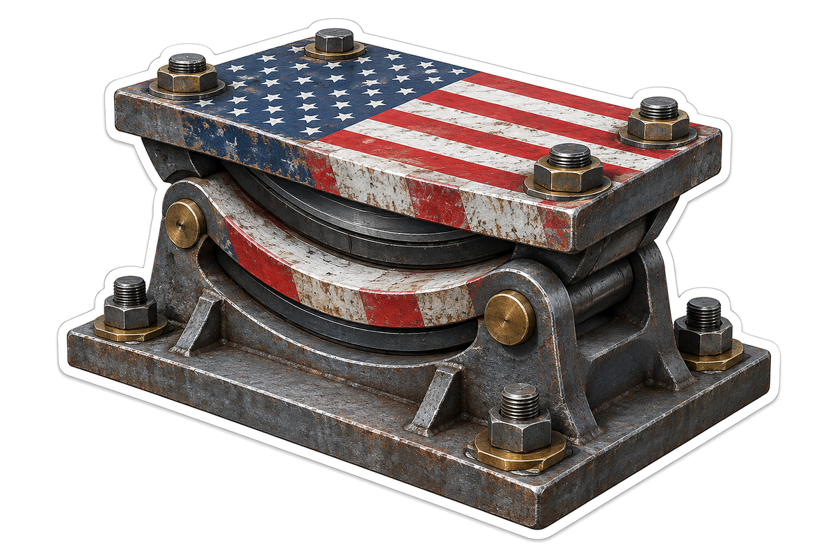 USA Flag Metal Bridge Bearing Art Vinyl Decal Stickers