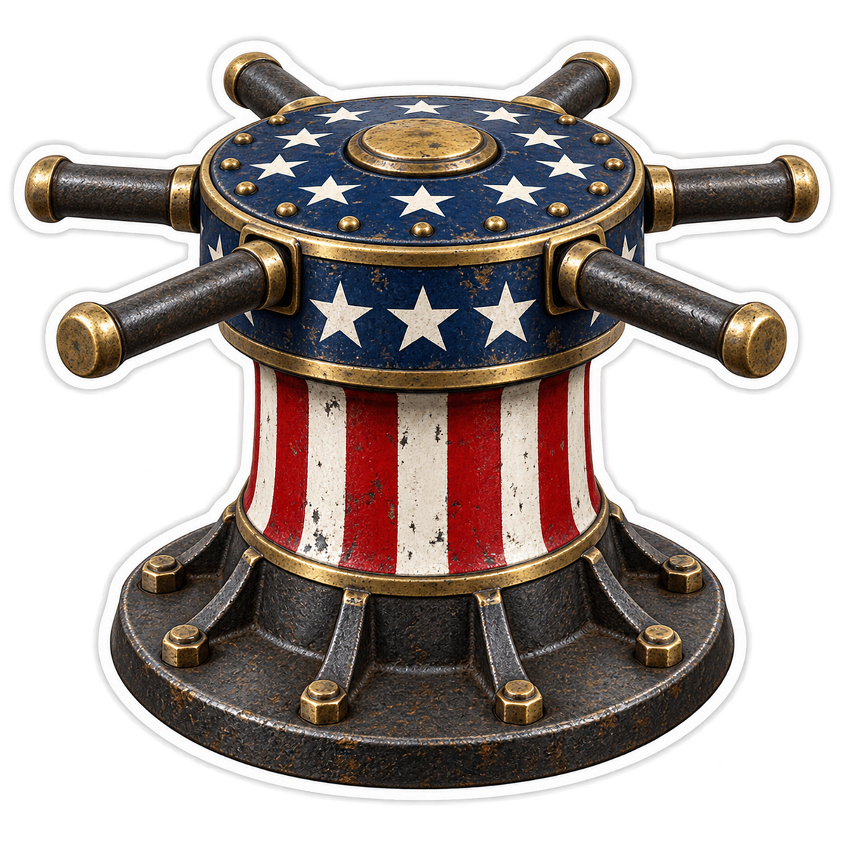 USA Flag Nautical Capstan Art Vinyl Decal Stickers