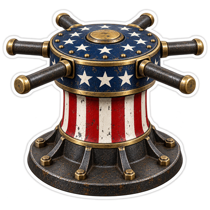USA Flag Nautical Capstan Art Vinyl Decal Stickers