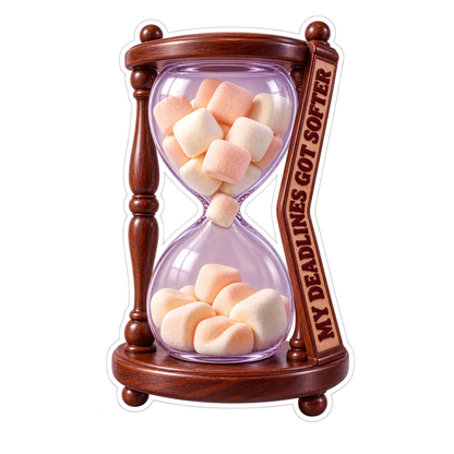 Wooden Hourglass with Marshmallows Art Vinyl Decal Stickers