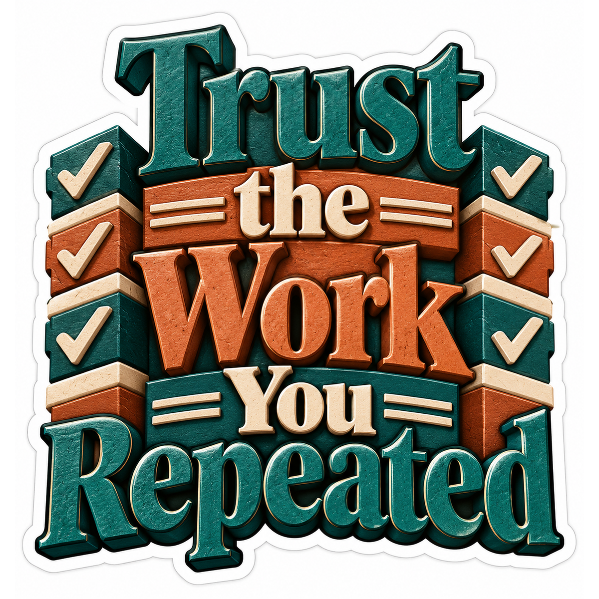 Trust the Work You Repeated Quote Vinyl Decal Stickers