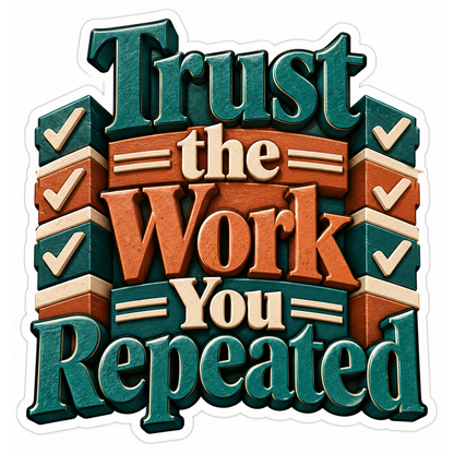 Trust the Work You Repeated Quote Vinyl Decal Stickers