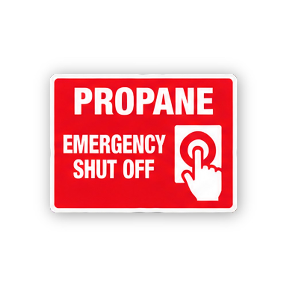 Red Propane Shut Off Finger Button Panel Vinyl Decal Stickers