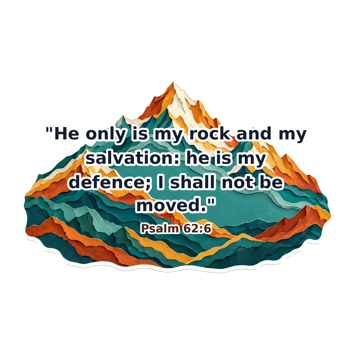 Layered Mountain Ridge Psalm Quote Art Vinyl Decal Stickers