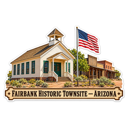 Fairbank Arizona Historic Town Flag Scene Vinyl Decal Stickers