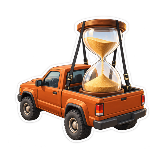 Hourglass Orange Pickup Art Vinyl Decal Stickers