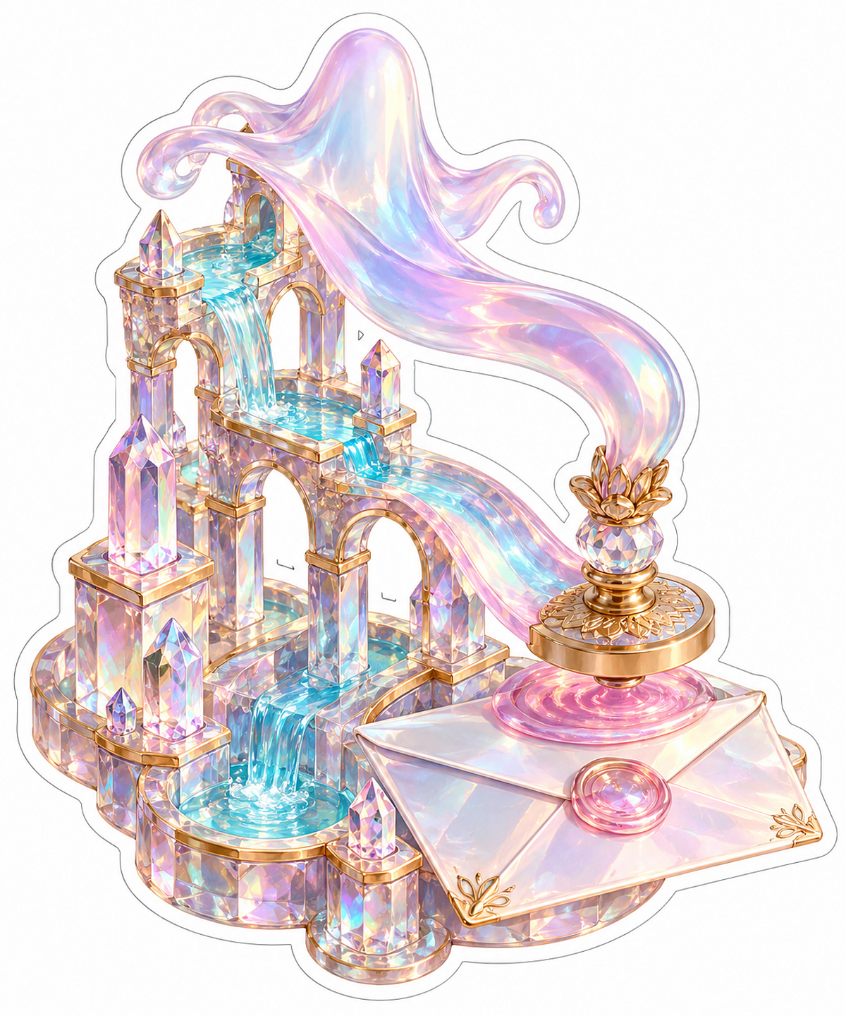 Opal Castle Ghost Envelope Sealer Art Vinyl Decal Stickers