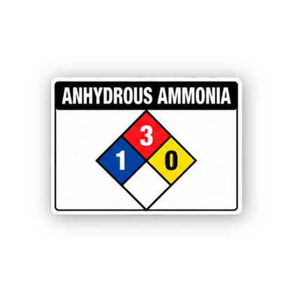 Black Anhydrous Ammonia Three One Diamond Panel Vinyl Decal Stickers