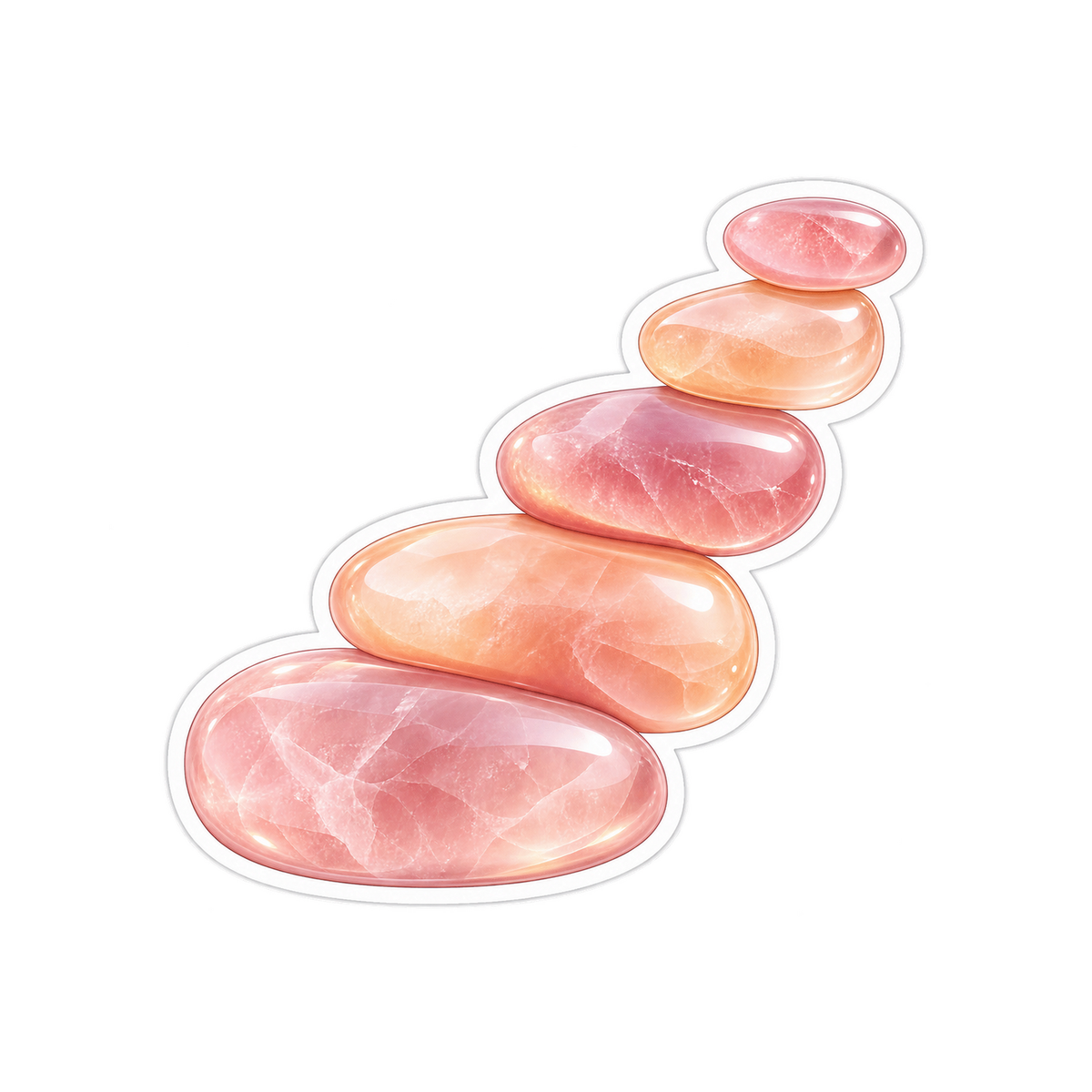 Rose Quartz Rising Stepping Stones Art Vinyl Decal Stickers