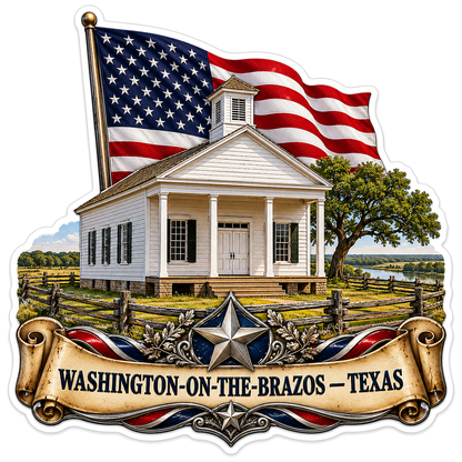 US Flag White Texas Hall and Silver Star Vinyl Decal Stickers