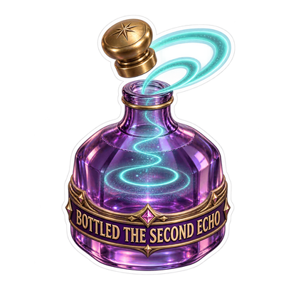 Purple Bottle with Glowing Teal Swirls Vinyl Decal Stickers