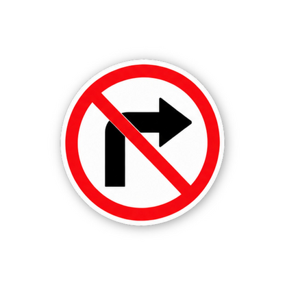 Red Crossed Right Turn Arrow Circle Vinyl Decal Stickers