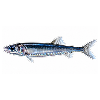 Silver Blue Lightfish with Glowing Spots Art Vinyl Decal Stickers