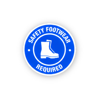 Blue Safety Footwear Boot Ring Circle Vinyl Decal Stickers