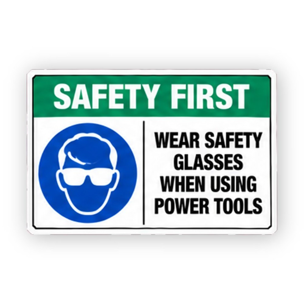 Green Power Tools Glasses Head Panel Vinyl Decal Stickers