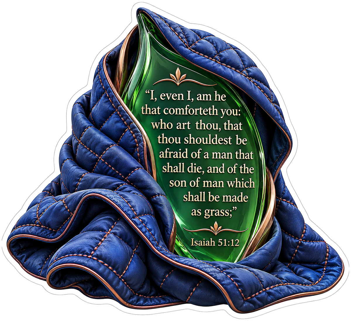 Quilted Blue Blanket Scripture Verse Vinyl Decal Stickers