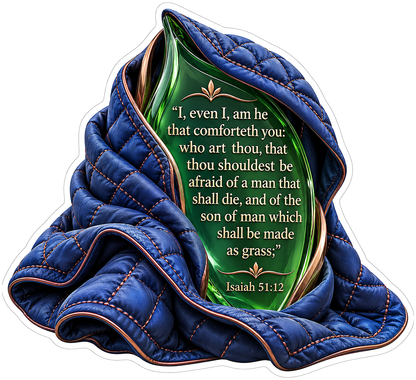 Quilted Blue Blanket Scripture Verse Vinyl Decal Stickers
