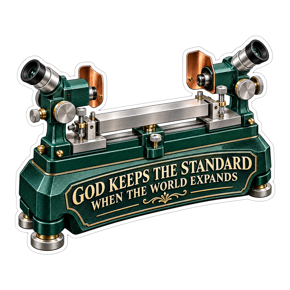 Green Optical Bench God Quote Art Vinyl Decal Stickers