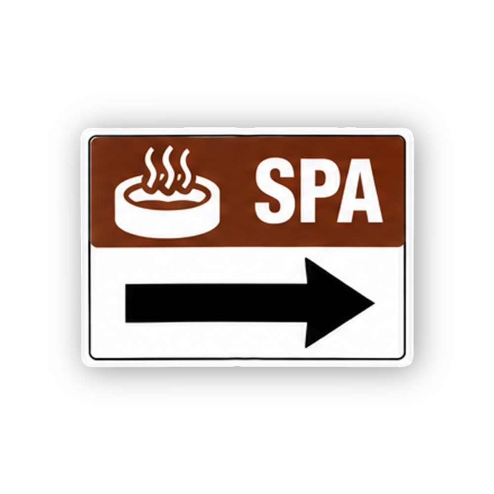 Brown Spa Steam Oval Right Arrow Panel Vinyl Decal Stickers