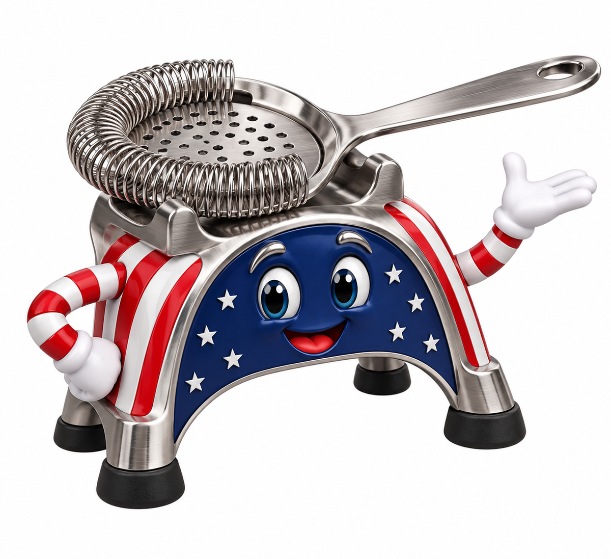 Patriotic Cocktail Strainer Handle Rest Art Vinyl Decal Stickers
