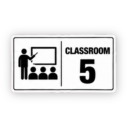 Black Classroom Five Teacher Pupils Panel Vinyl Decal Stickers